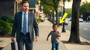 Little black boy Keeps Following Millionaire - When He Realizes Why, He Breaks Into Tears!