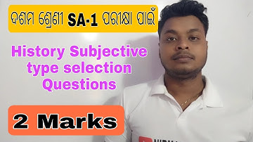 Class 10 History Subjective type (2 Marks)Selection Questions for SA-1 Exam