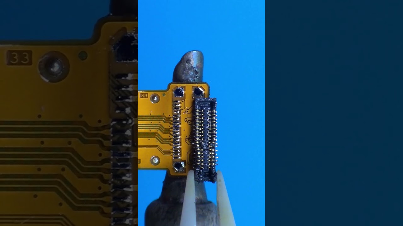 Easy replacement of the connector with a soldering iron.