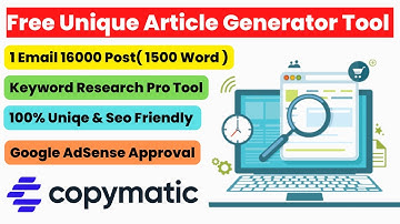 Free Unique Article Generator Tool (1-Click) 🔥 CREATE UNLIMITED ARTICLES | Essay AdSense Approval