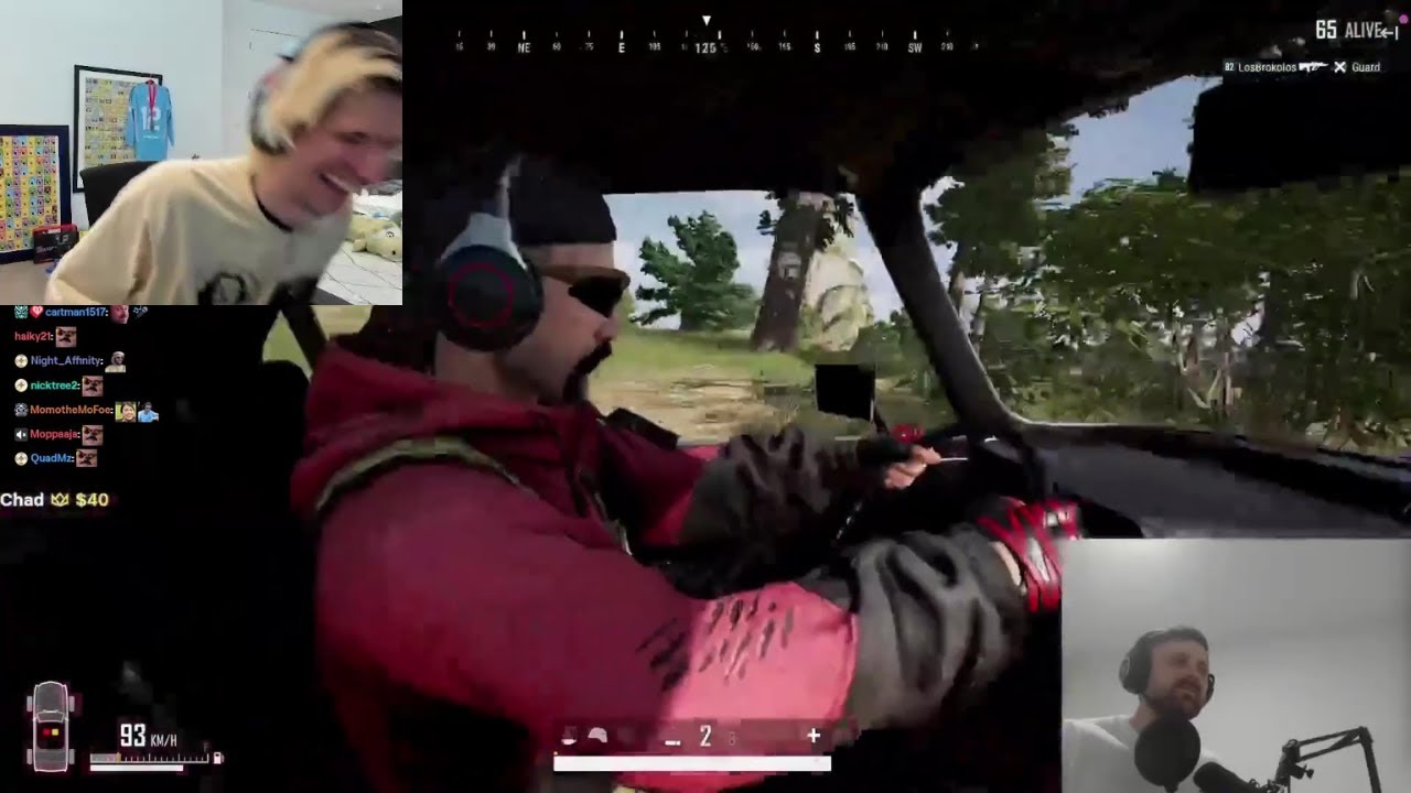 xQc Dies Laughing at Forsen's PUBG Win Attempts in a Nutshell