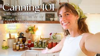 Canning 101 with my Nana | Canned Pickles, Tomatoes, Green Beans, and More!