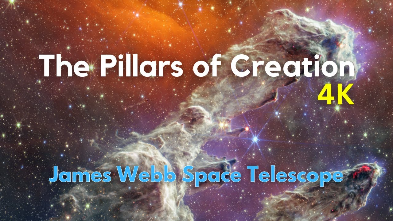 The Pillars of Creation  4K Video  Relaxing and Calm Music  James Webb Space Telescope JWST