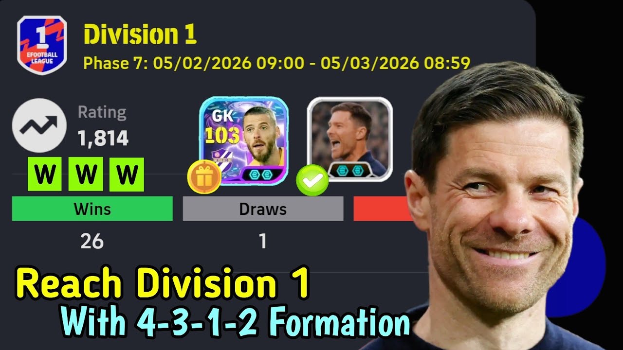 Division 1 Promotion!! 🥵🔥 Fastest Reach Division 1 With Free to Play Squad In eFootball 2026 Mobile