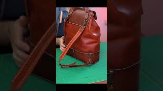 Leather Backpack DIY Pattern #handmade #leatherart