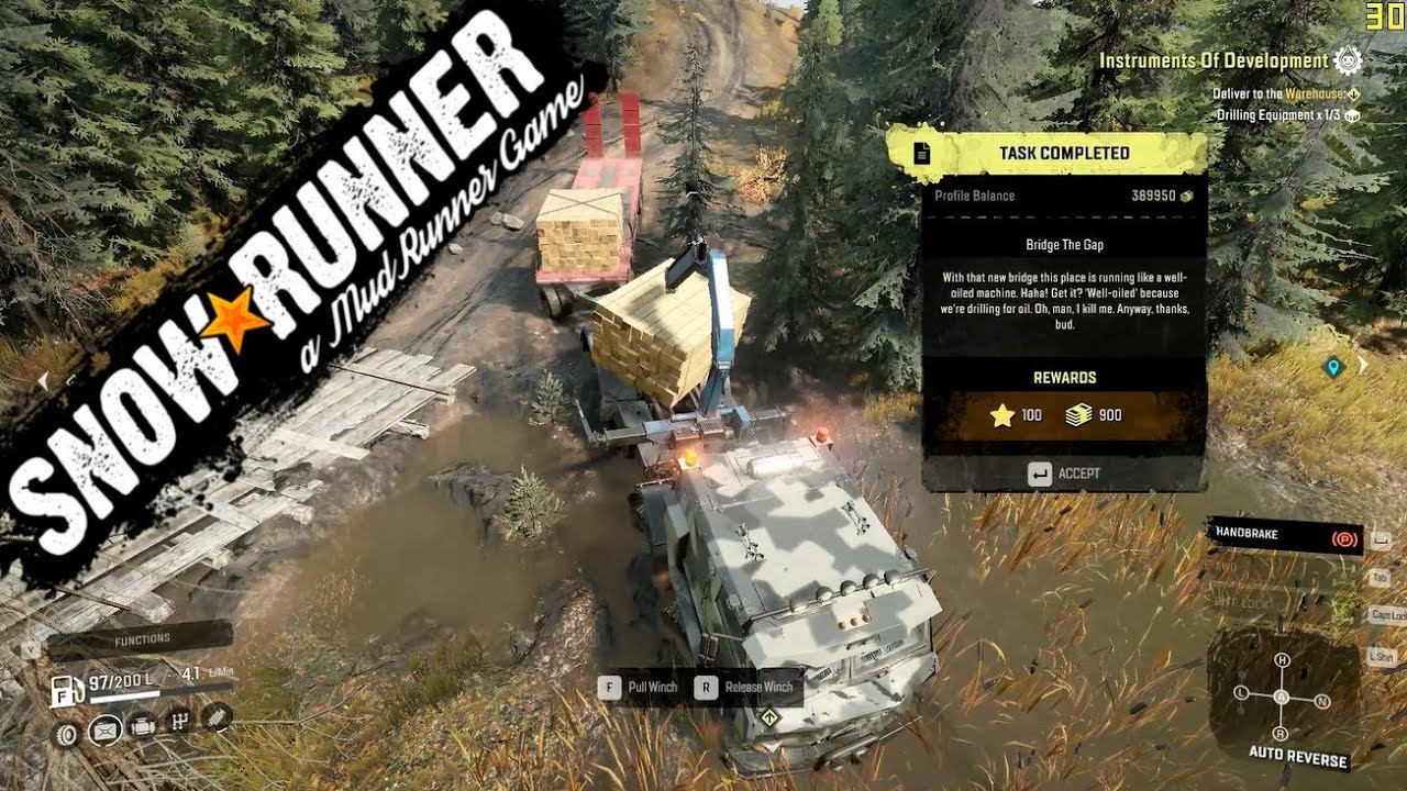 SnowRunner Task 42 Bridge The Gap Michigan Island Lake