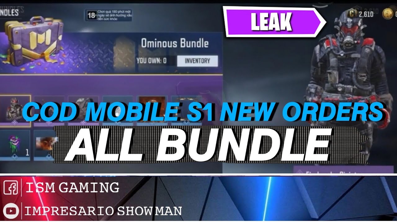 Cod Mobile S1 New Orders All Bundle Leaked | ISM GAMING