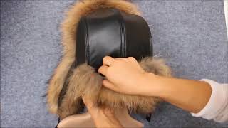 Russian Winter Bomber Leather Fur Hat
