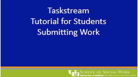 Taskstream - Student Learning Contract - Section 1 - UBSSW Field