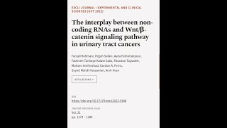 The interplay between non-coding RNAs and Wnt/β-catenin signaling pathway in urinary ... | RTCL.TV