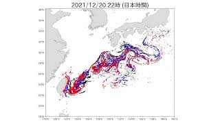 軽石漂流シミュレーション: 全体 (2021年12月17日更新)