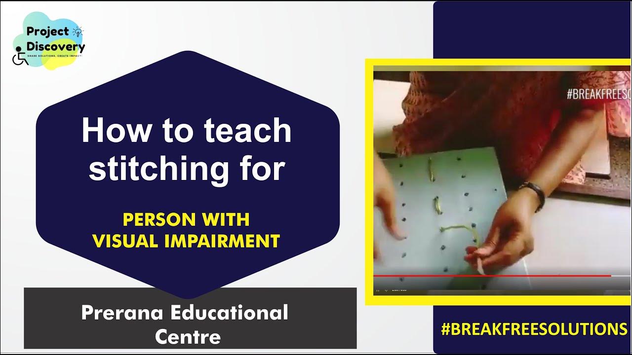 How to teach stitching Visually Impaired Break Free Solutions YouTube