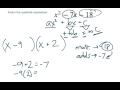 Factoring Quadratic Expressions