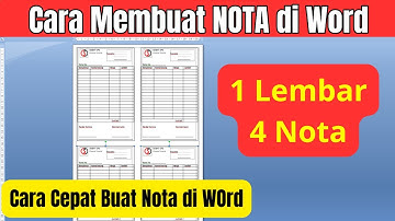 Cara Mudah dan Cepat Membuat Nota di Word