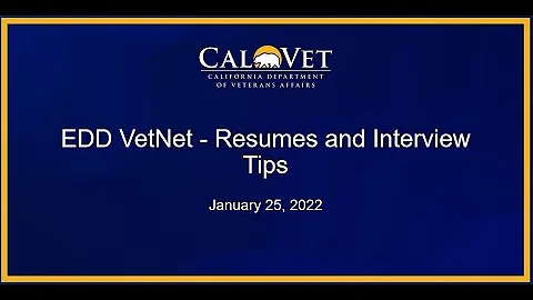 CalTAP | Resume Writing and Interview Tips | 01-25...