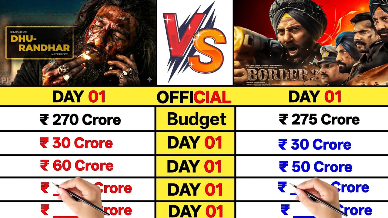 Border 2 Beat Dhurandhar Day 01 Opening Day Worldwide Collection Comparison 🔥। Border 2 Full Movie।।