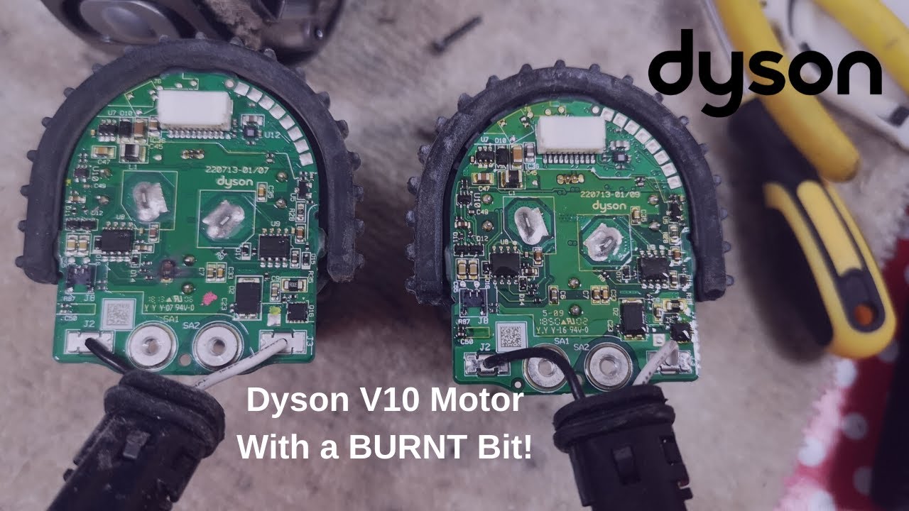 A Dyson V10 Digital Motor that has been on fire - YouTube