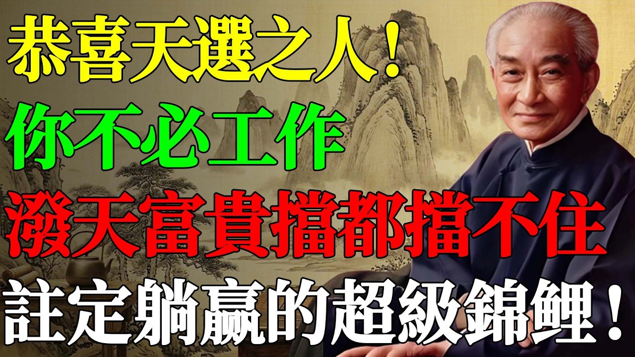 南師：能刷到這條，說明你註定輕鬆過一生。你的人生劇本：不用勞碌，自有安排！#南懷瑾 #佛法智慧 #命運 #因果 #阿賴耶識 #心靈雞湯 #放下焦慮 #修行 #養生 #福報 #人生哲學