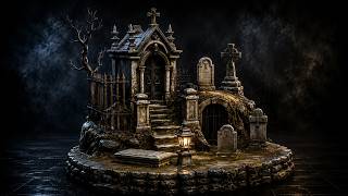 Gothic Cemetery Mausoleum Crypt   High Detail PBR 3D Model