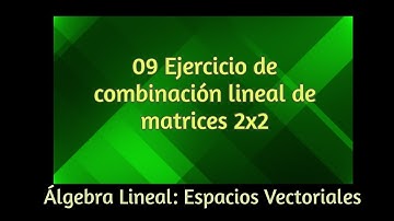 09 Ejercicio combinación lineal de matrices