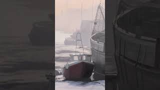 Painting a Hyper-Realistic Boat Scene #art #painting #artlessons