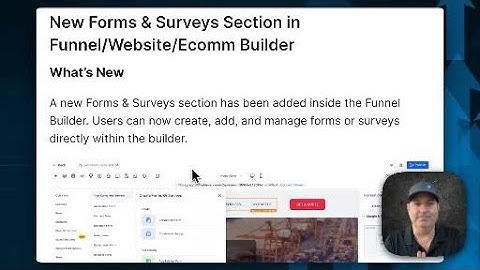 New Forms and Survey Builder Inside Websites and Funnels