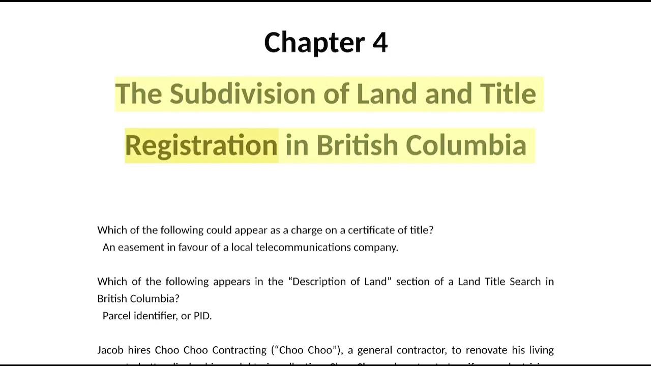 UBC Real Estate Licensing Chapter 4 YouTube