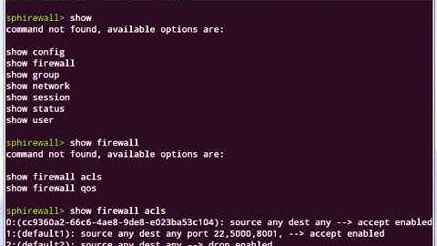 Sphirewall Command line Interface Demonstration