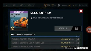 Nfs no limits : McLaren F1 LM replayable blueprints