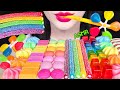 ASMR RAINBOW WINDMILL POP CANDY, LOLLIES, JELLY GUMMY 레인보우 바람개비, 큐브 젤리, 머랭 쿠키 먹방 EATING SOUNDS