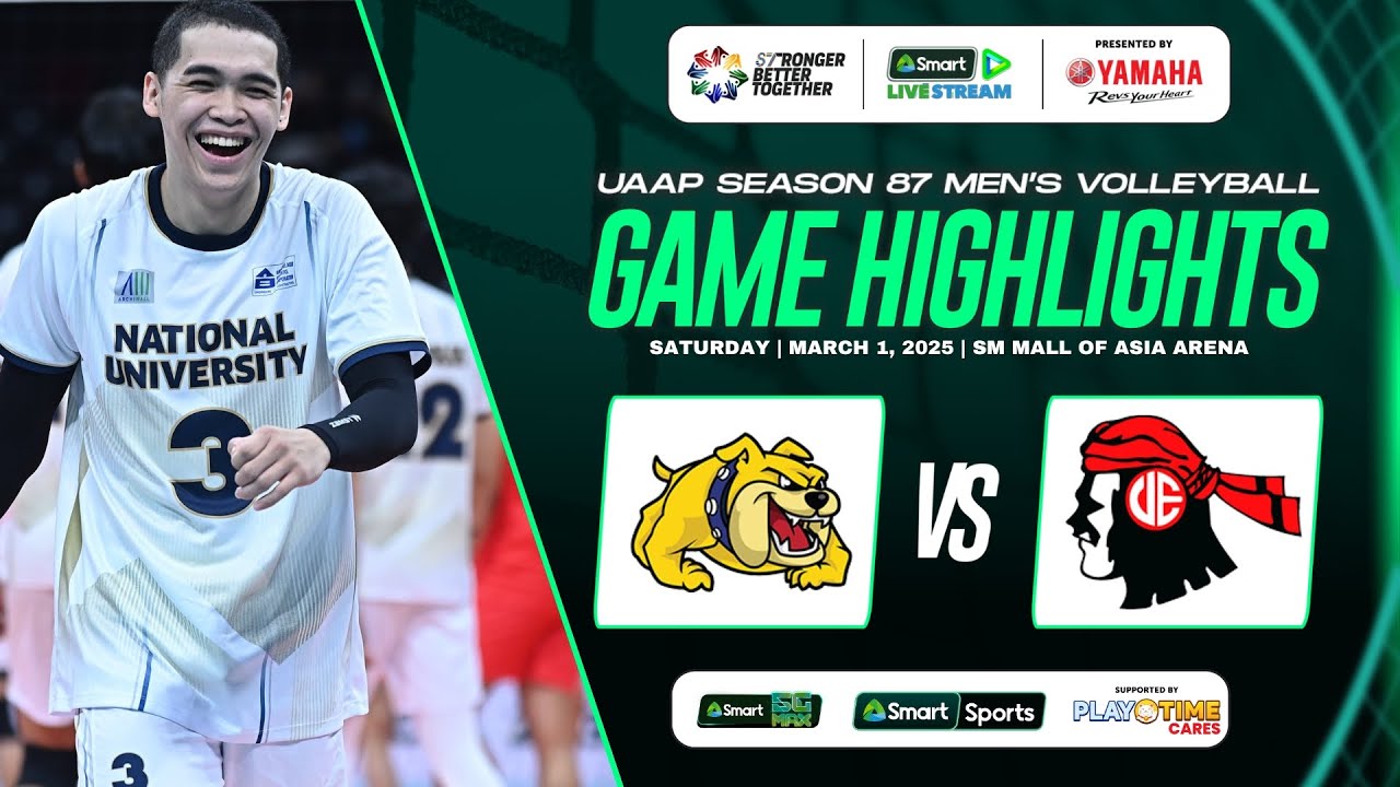 UAAP Season 87 Men's Volleyball Game Highlights - NU vs UE - YouTube