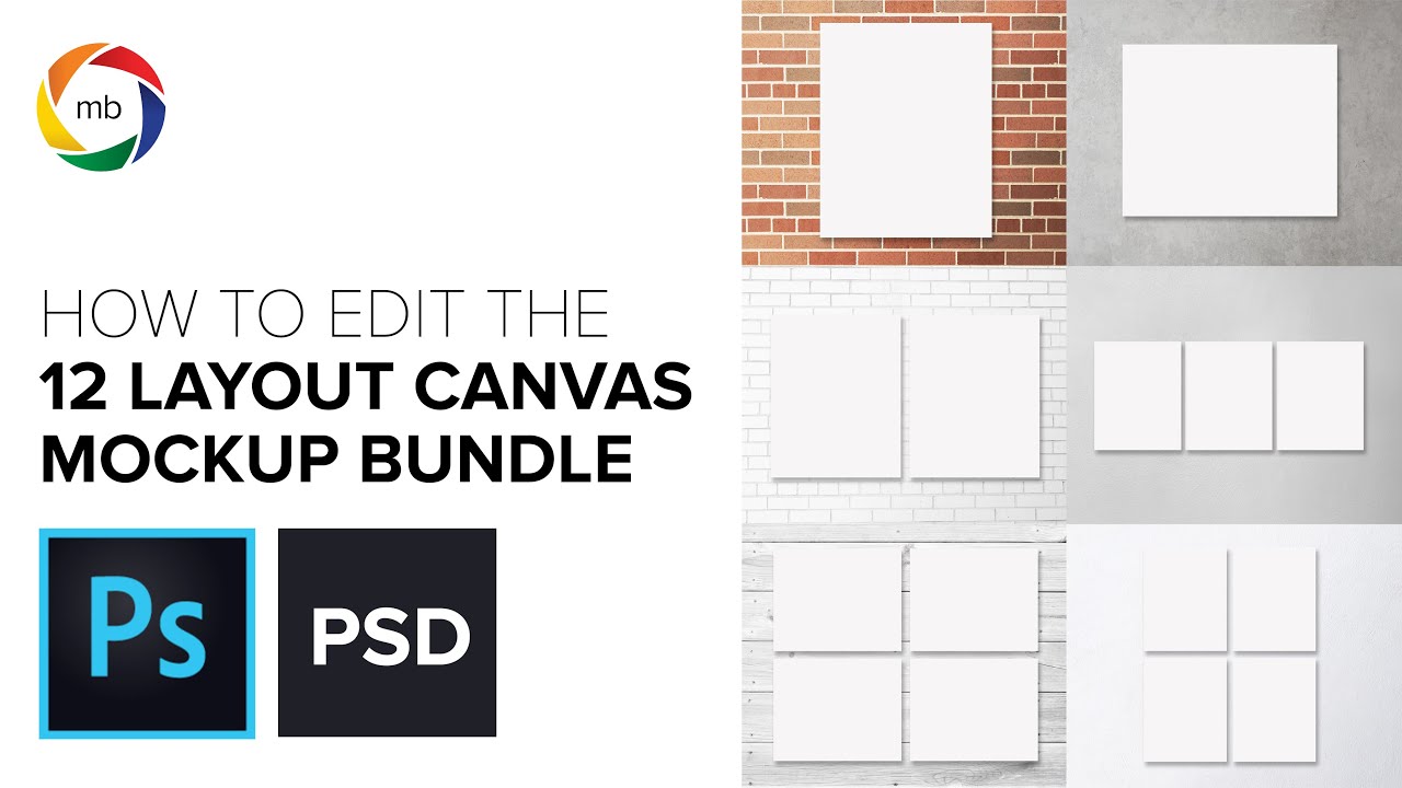 Download Photoshop Tutorial for PSD 12 Layout Canvas Mockup Bundle - YouTube