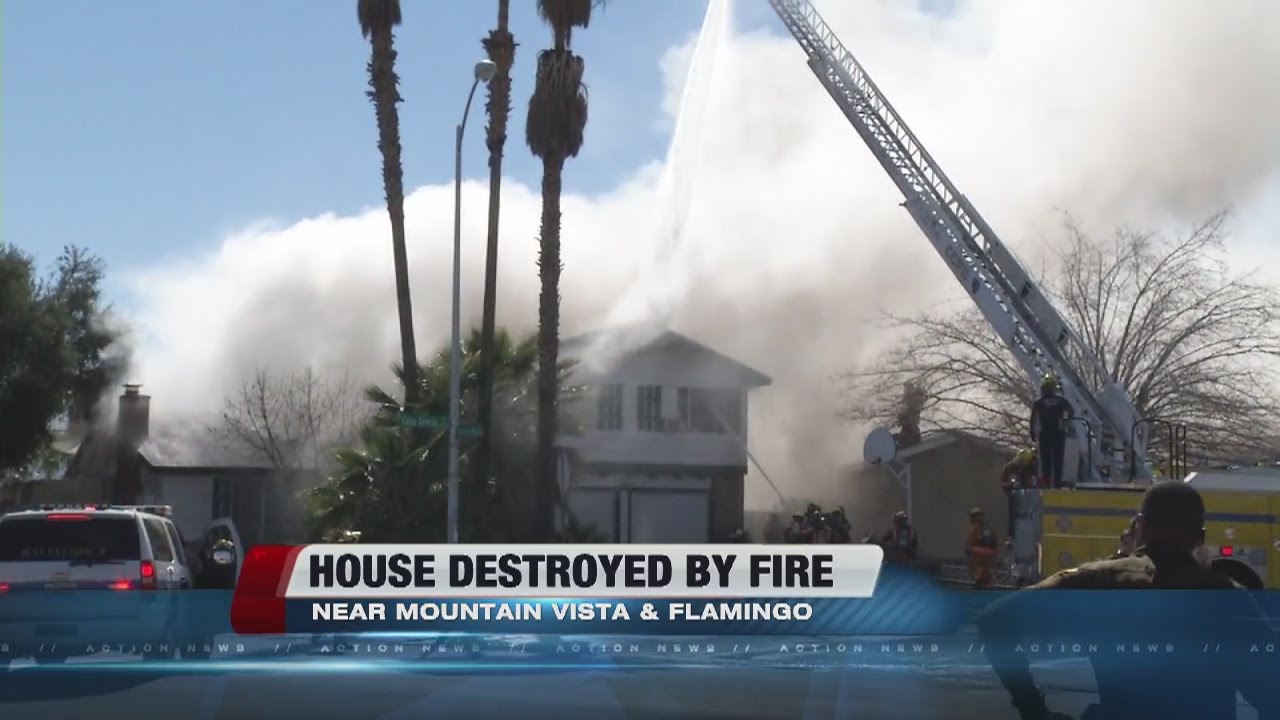 Firefighters respond to house fire near Mountain Vista and Flamingo