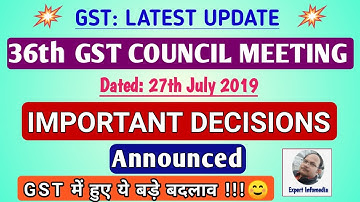 36TH GST COUNCIL MEETING UPDATES!! DECISIONS ON E-VEHICLES| FORM GST CMP-08| CMP-02 DATES EXTENDED!