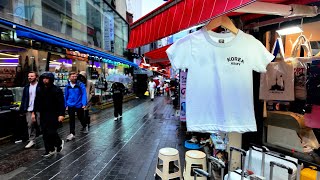 비내리는 명동거리 산책, Rainy Streets of Myeongdong •[4k] Seoul, Korea