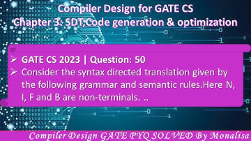 GATE CS 2023 | Q50: Consider the syntax directed translation given by the following grammar and