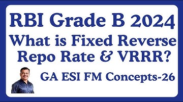 RBI Grade B 2024 GA ESI FM Concepts: Fixed Reverse Repo Rate and VRRR Concepts 26!