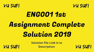 Eng001 Assignment No 1  Solution Spring 2019 |VU Sufi|