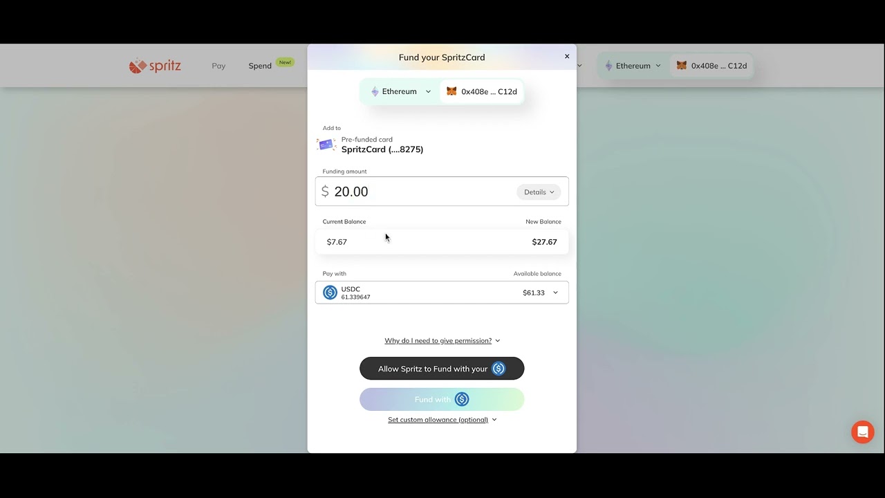How to Load Your Spritz Card with Crypto 💳 - YouTube