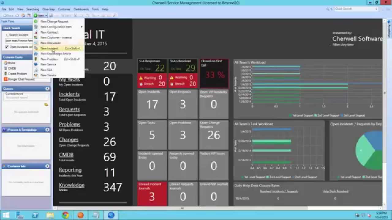 How to Create a Task Based on Incident Classification in Cherwell