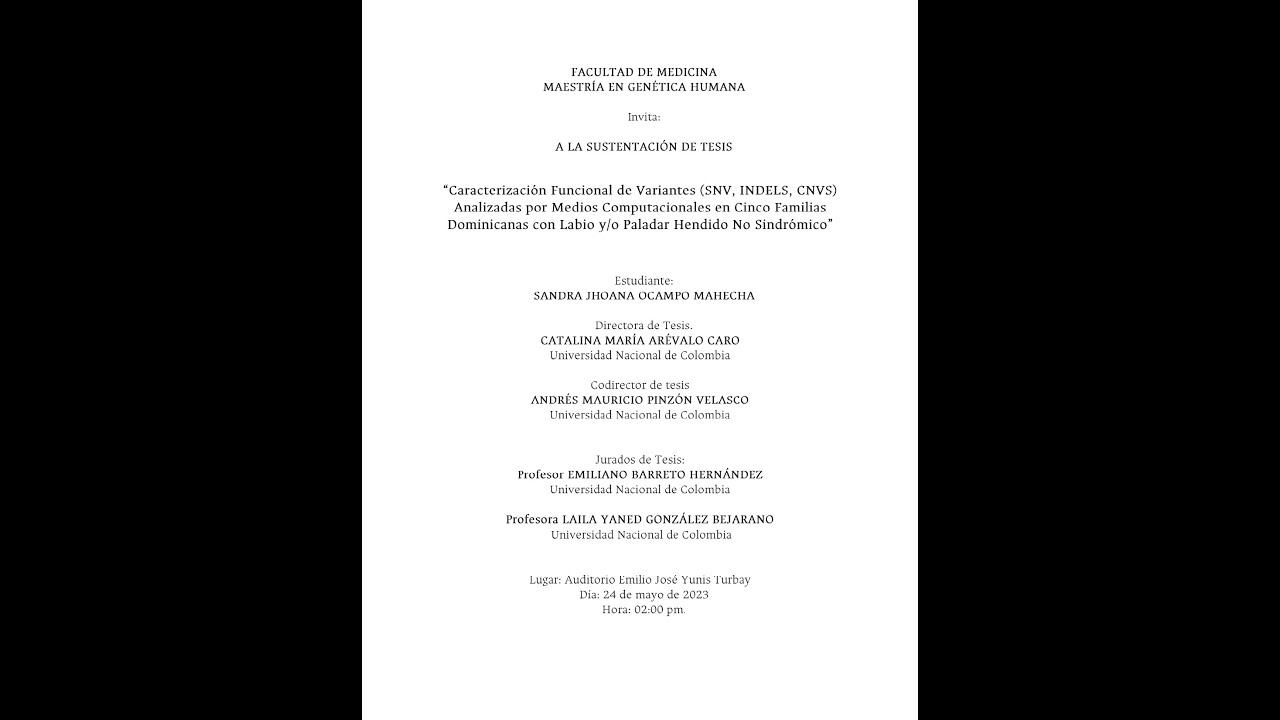 Sustentación de Tesis, Estudiante: SANDRA JHOANA OCAMPO MAHECHA