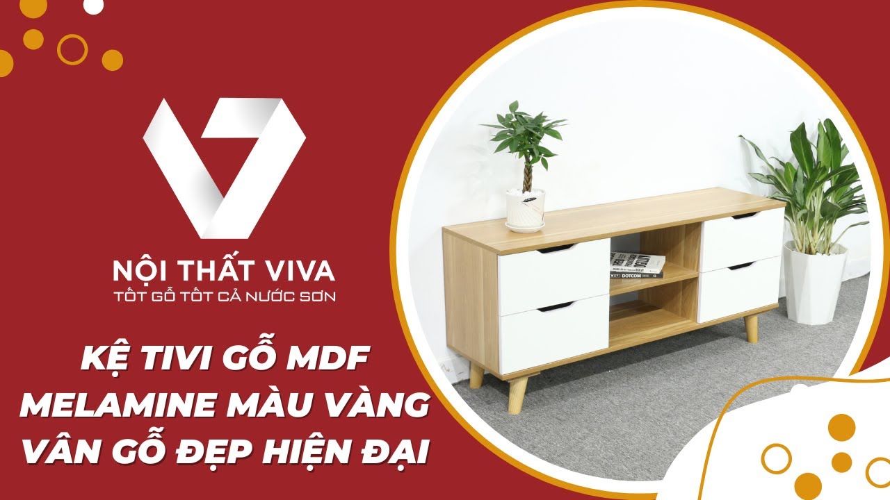 Kệ Tivi Gỗ MDF Melamine Màu Vàng Vân Gỗ Đẹp Hiện Đại - youtube