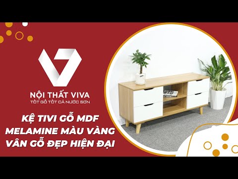 Video Kệ Tivi Gỗ MDF Melamine Màu Vàng Vân Gỗ Đẹp Hiện Đại - youtube