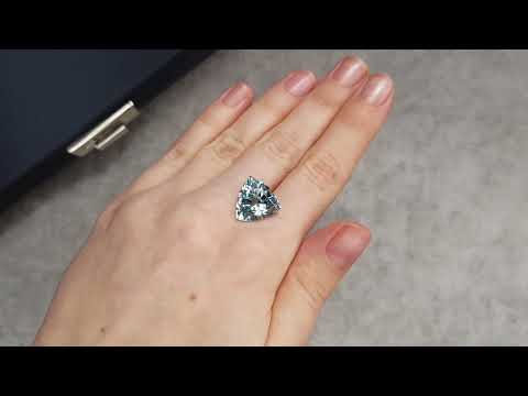 Trillion cut African aquamarine 7.57 carats Video  № 1