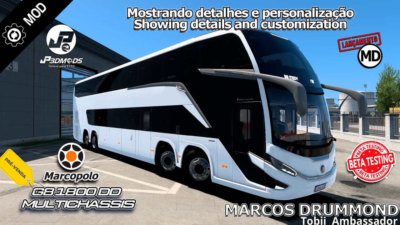 PRÉ-VENDA LIBERADA! Marcopolo G8 1800 DD da JP3D Mods: Review Completo da Versão BETA do Mod