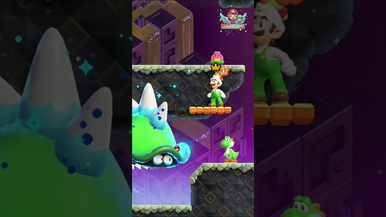 Luigi and Yoshi - Super Mario Bros. Wonder (The Hoppycat Trial : Hop, Hop, and Awaaay)