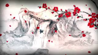 文艺水墨国画梅花盛放背景视频