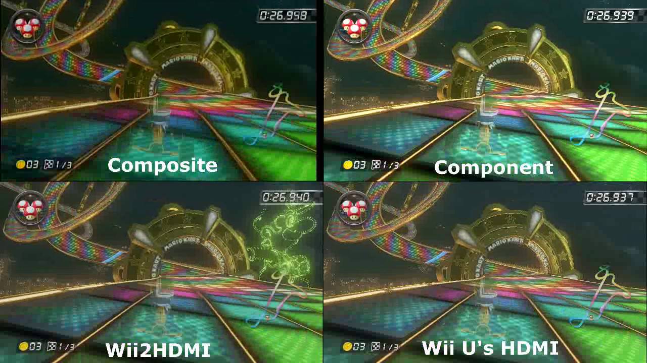 mostaza Caligrafía Formación Elgato Video Recording Comparison Wii U - Composite vs Component vs  Wii2HDMI vs Wii U's HDMI - YouTube