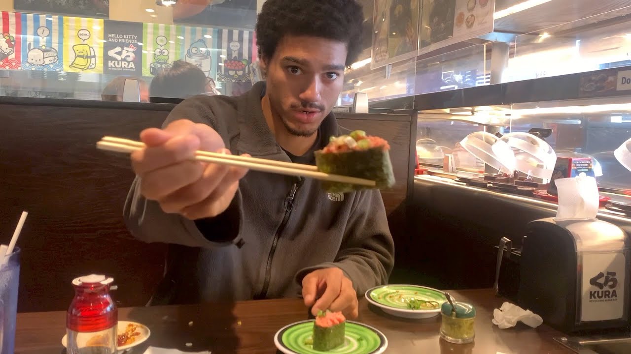Eating Conveyor belt sushi in Atlanta YouTube