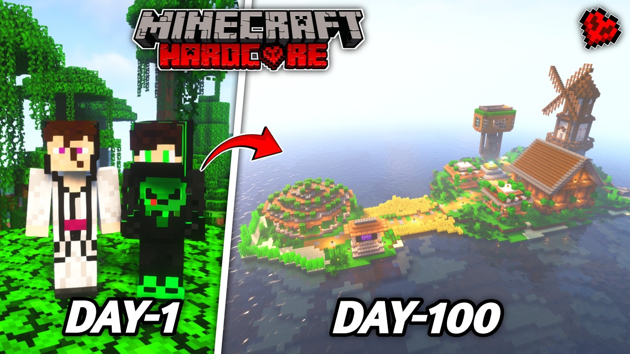 We Survived 100 Days in a Jungle only world in Minecraft Hardcore! 🤯 ...